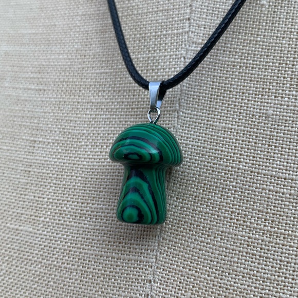 Handmade Genuine Stone Mushroom Amulet Necklace - Picture 8 of 11